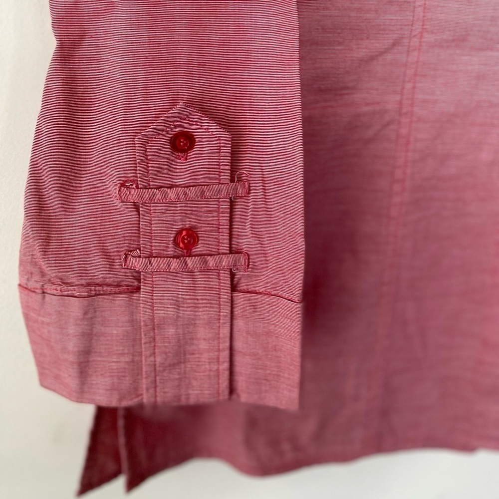 Harve Bernard Red Button Down Collared Shirt Xl - image 7